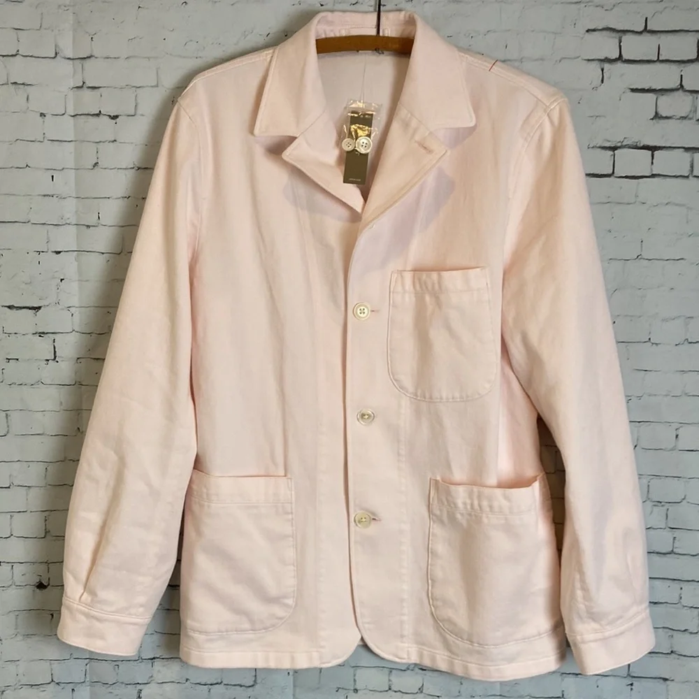 J.Crew NWT Wallace & Barnes Chore Blazer Light Pink Cotton 36R Resortwear Preppy